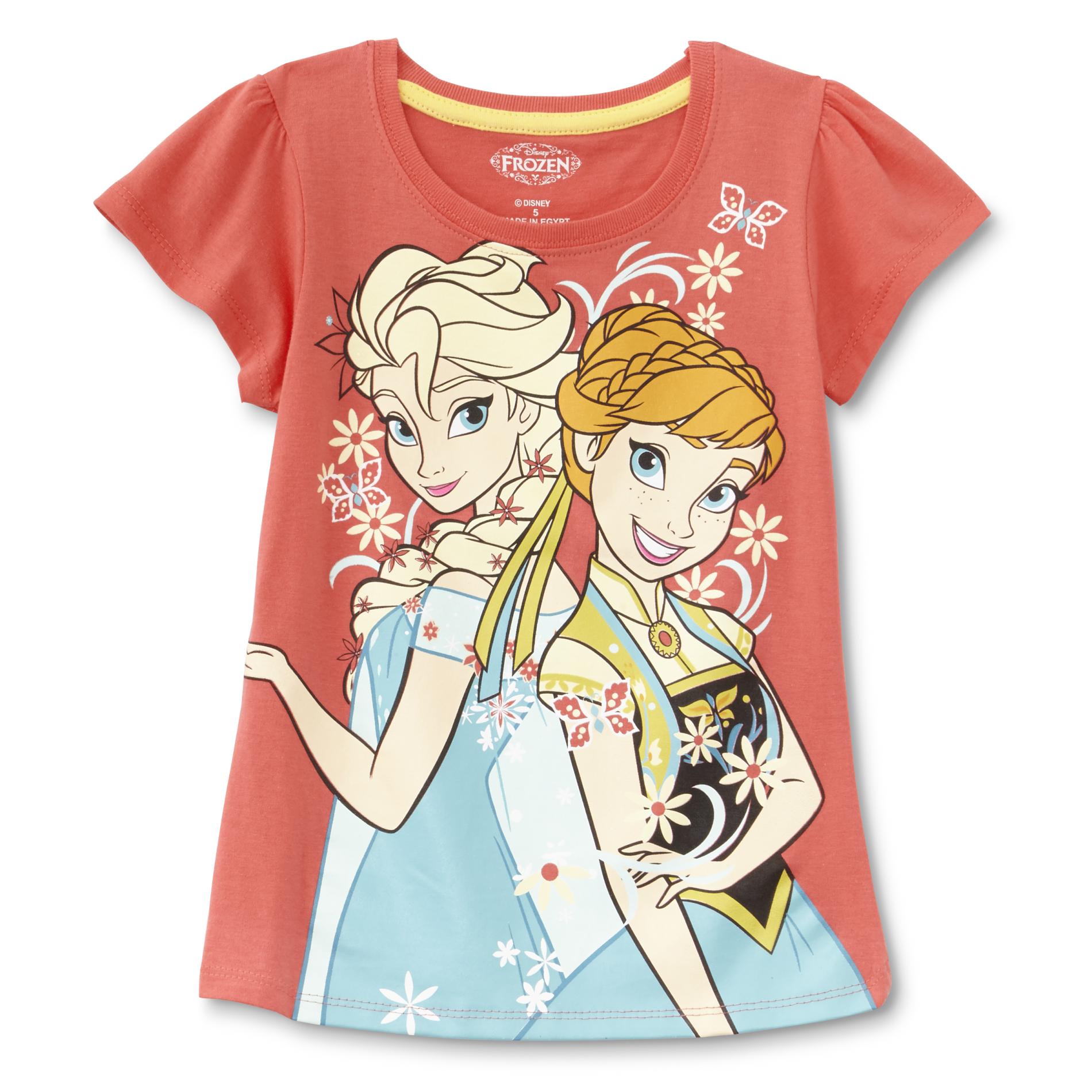 Disney Frozen Girl's Graphic T-Shirt - Anna & Elsa