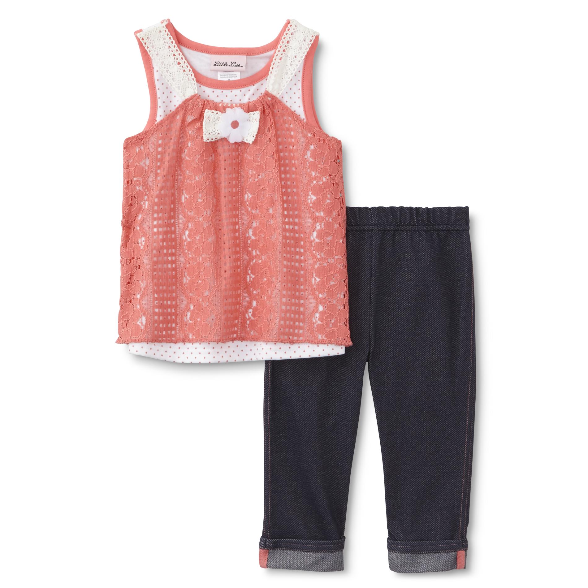 Little Lass Infant & Toddler Girl's Layered-Look Top & Leggings - Dots