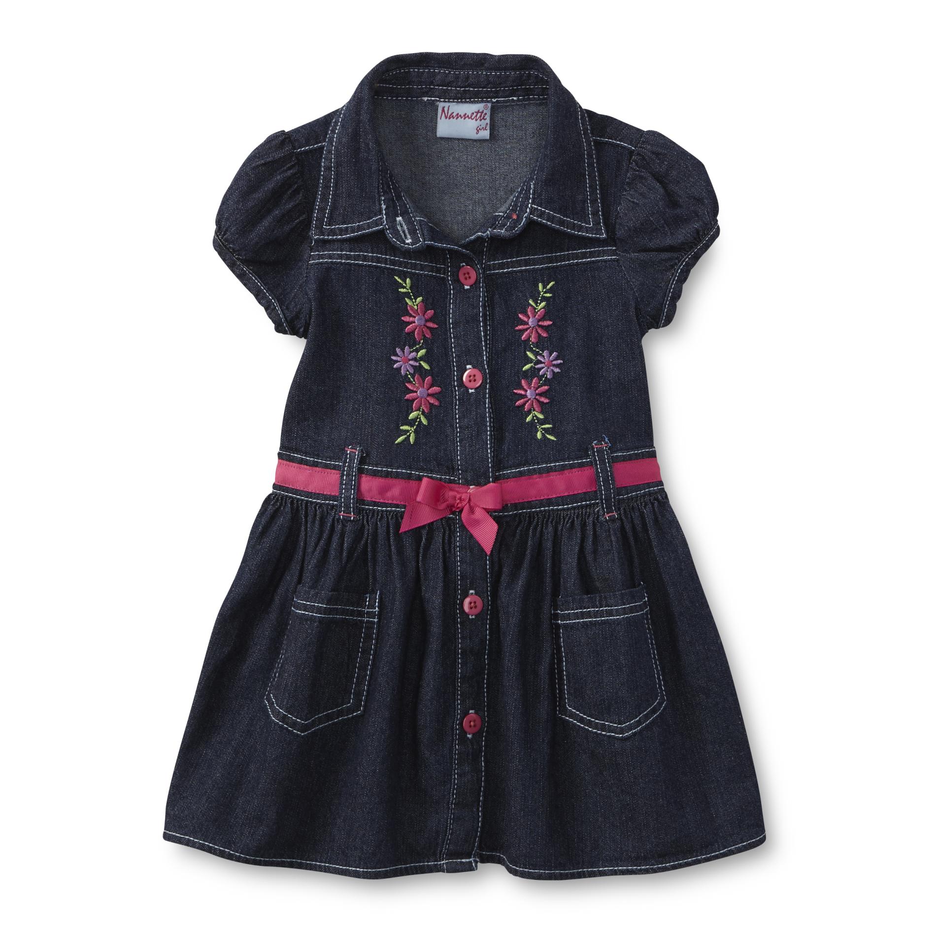 Nanette Toddler Girl's Embroidered Denim Dress