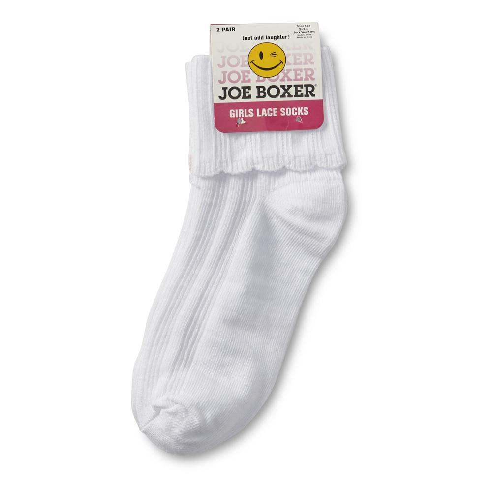 Joe Boxer Girl's 2-Pairs Bobby Socks