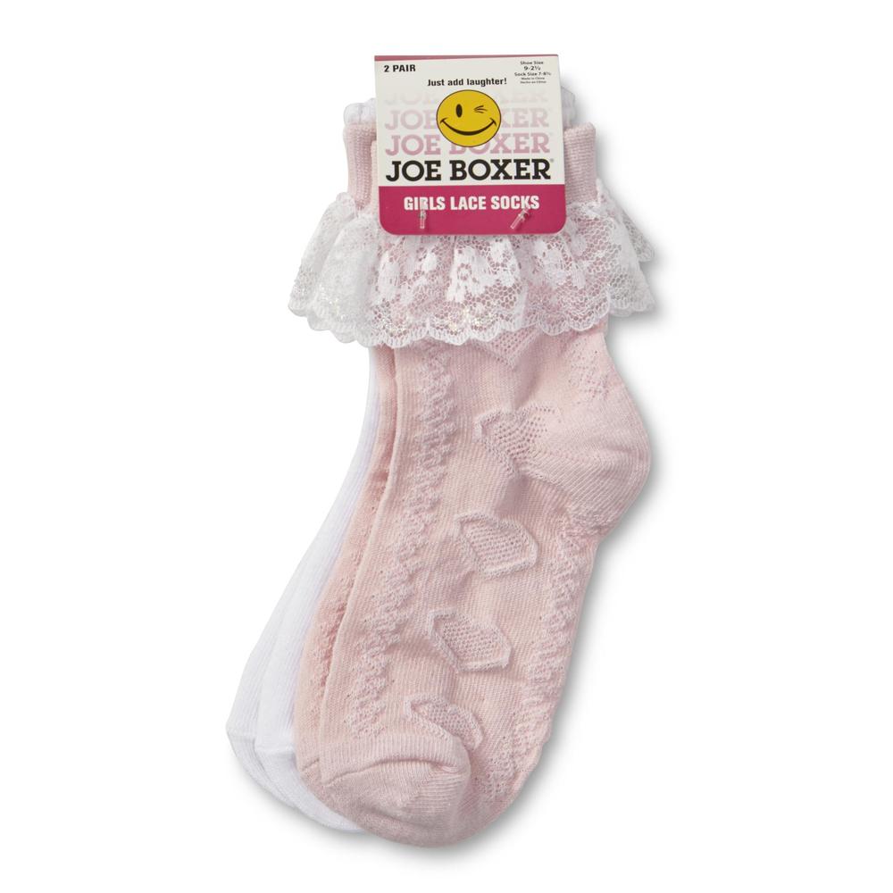 Joe Boxer Girl's 2-Pairs Bobby Socks