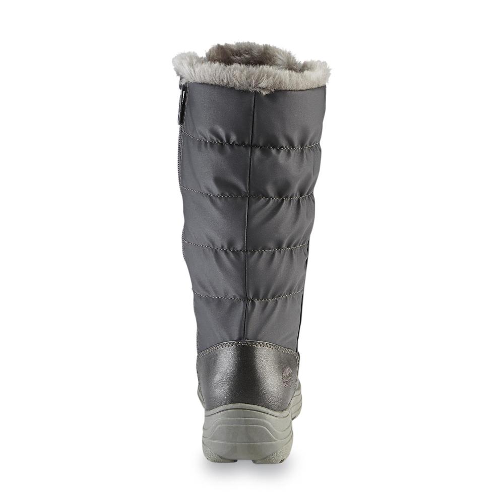 Totes Women's Claudia Gray Faux Fur Cold Weather Snow Boot