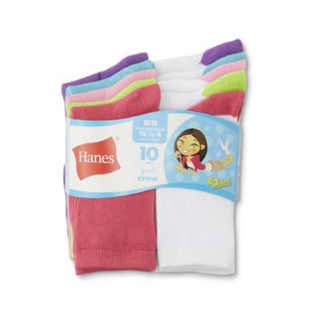 Hanes Girl's 10Pairs Crew Socks