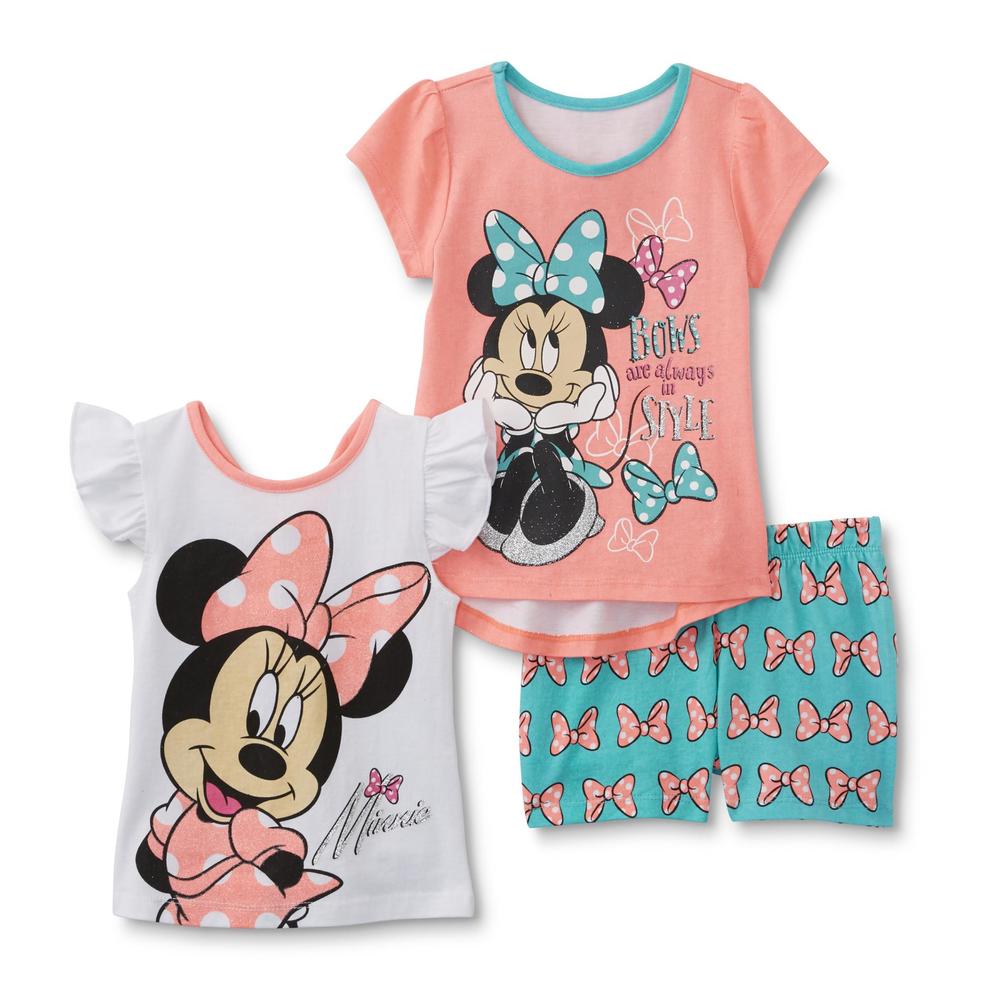 Disney Minnie Mouse Toddler Girl's 2 T-Shirts & Shorts - Bows