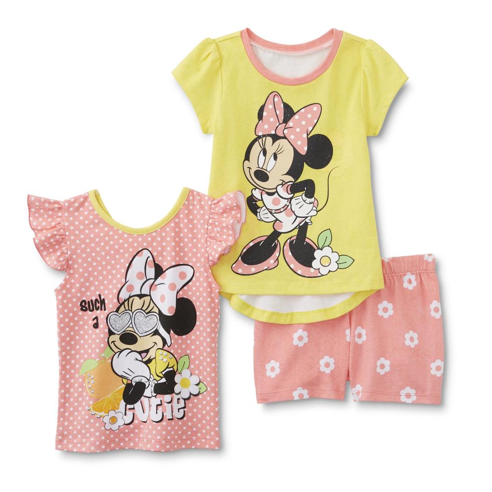 Disney Minnie Mouse Toddler Girl's 2 T-Shirts & Shorts - Floral