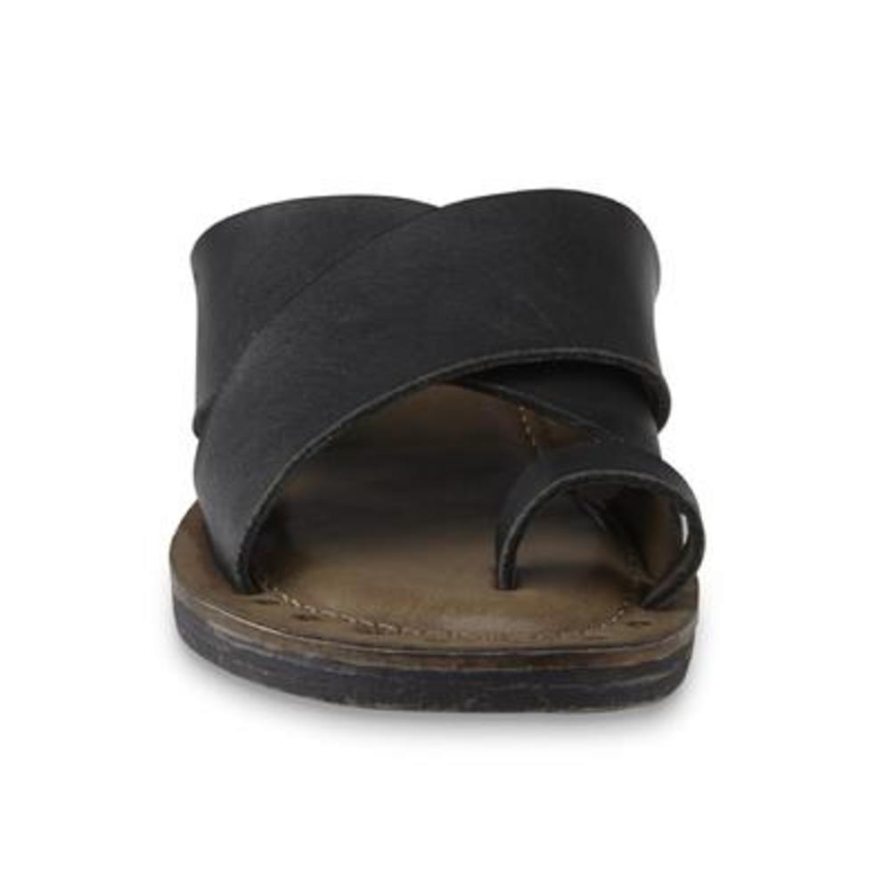 Mia Heritage Women's Ofelia Leather Black Slide Sandal