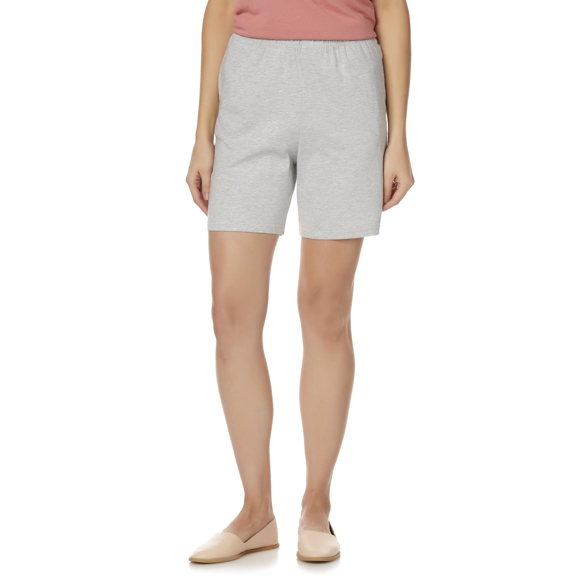 Basic Editions Women's Knit Shorts, Size: Small, Tabby Grey Grey Basic Editions Women's Knit Shorts, Size: Small, Tabby Grey Grey