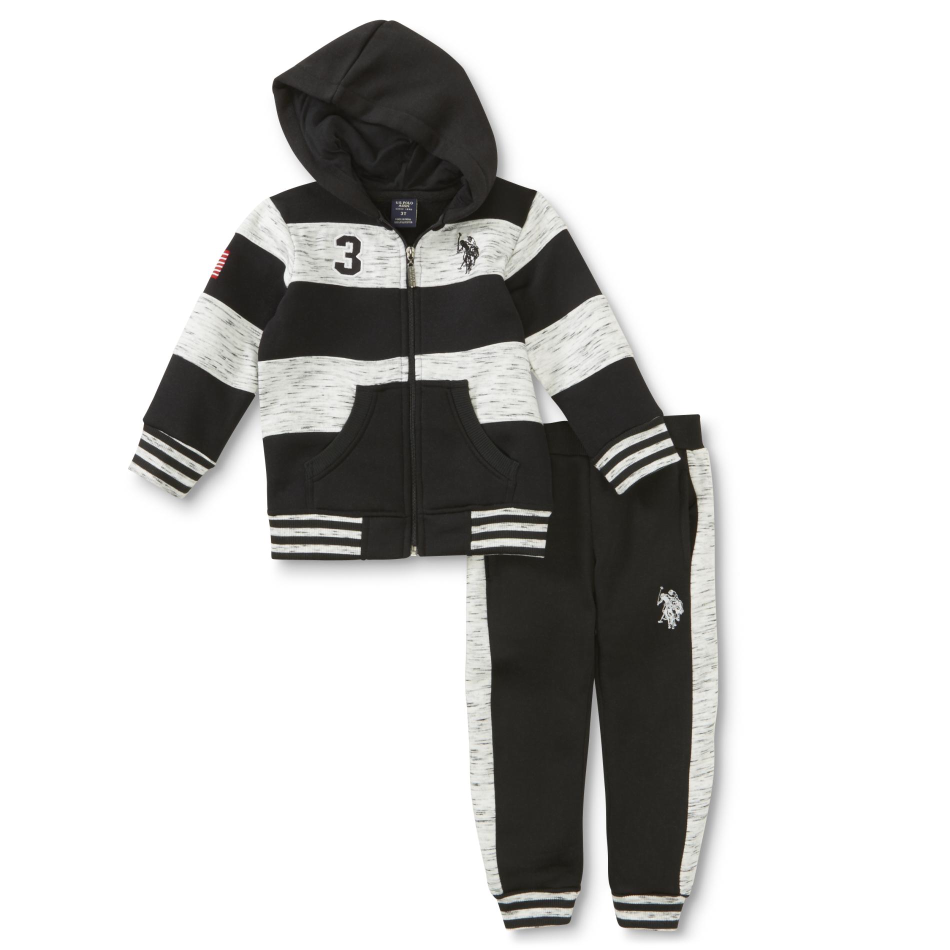 U.S. Polo Assn. Infant and Toddler Boys' Hoodie Jacket & Sweatpants - Striped