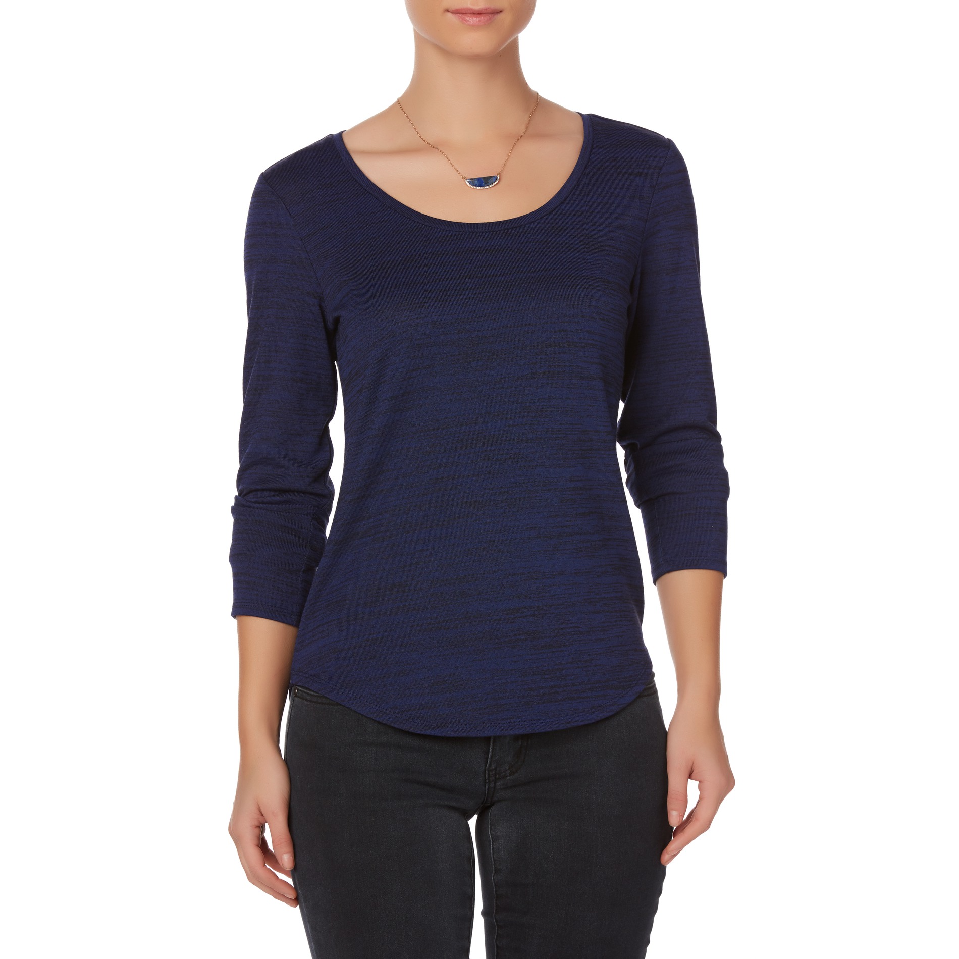 Simply Styled Women's Scoop Neck Top - Marled