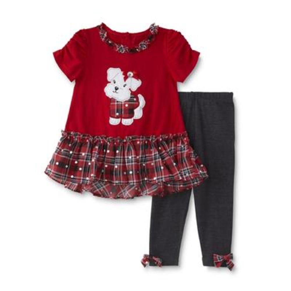 Young Hearts Infant & Toddler Girl's Ruffled Tunic & Leggings - Dog
