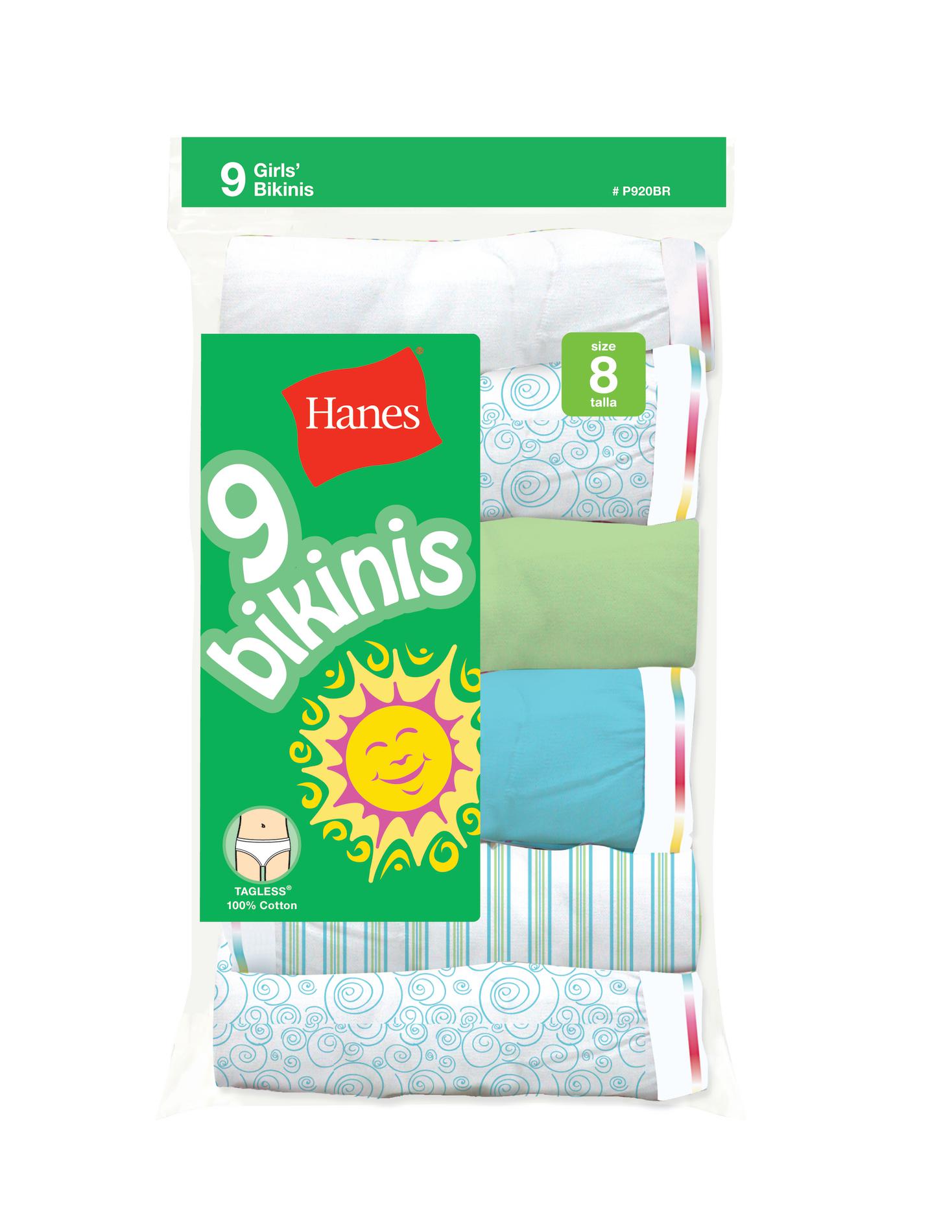 Hanes Girl's Bikini Panty 9 Pack, Size: 10, Multi-color Hanes Girl's Bikini Panty 9 Pack, Size: 10, Multi-color