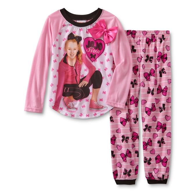 JoJo Siwa Girls' Pajama Top & Pants - Hearts, Bows & Striped