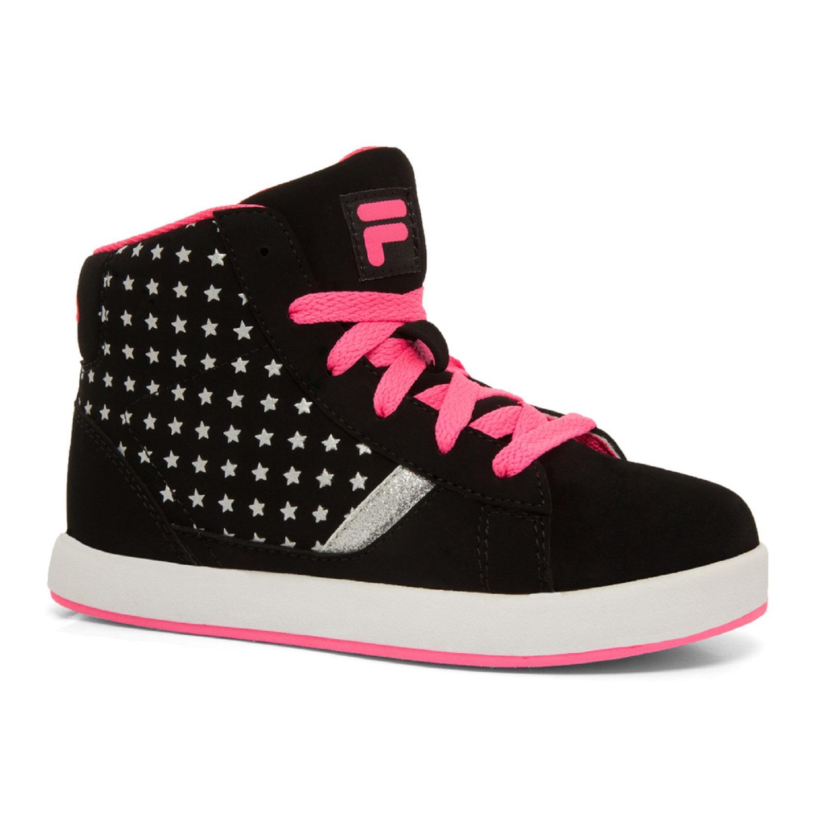 Fila Girls' Dyana Black/Pink High-Top Athletic Shoe
