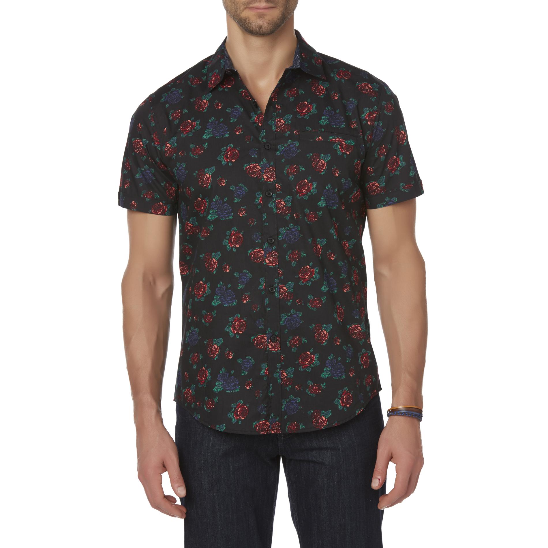 Structure Men's Short-Sleeve Button-Front Shirt - Floral