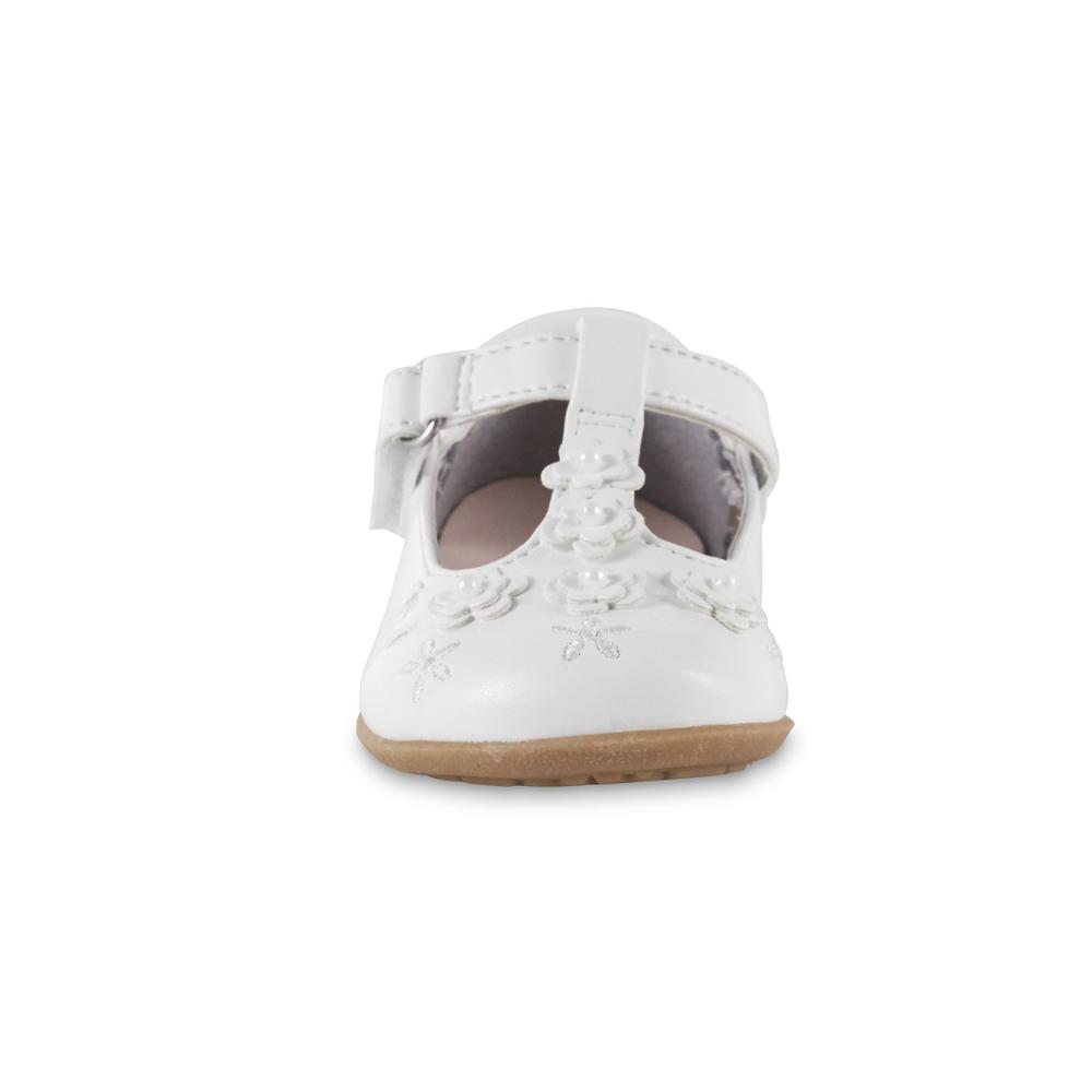 Sparkle & Tux Toddler Girls' Mae T-Strap Shoe - White