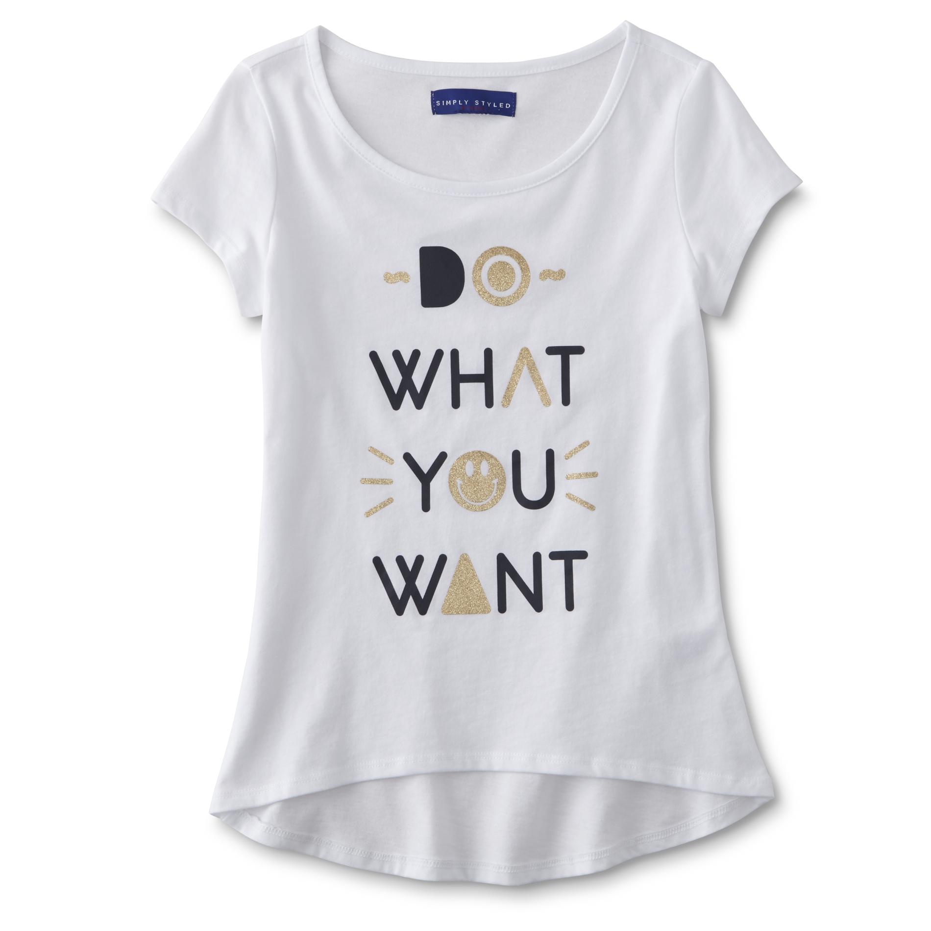Simply Styled Girls' Plus Graphic T-Shirt - Do What You Want