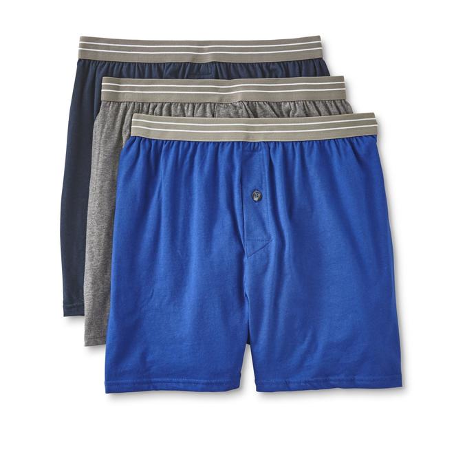 Basic Editions Men's 3Pack Knit Boxer Shorts
