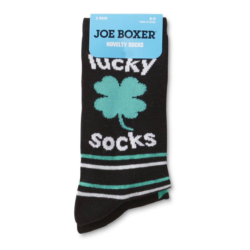 Joe Boxer Boys' 2-Pairs St. Patrick's Day Crew Socks - Lucky