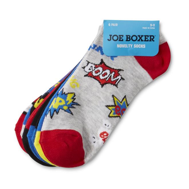 Joe Boxer Boys' 6Pairs NoShow Socks Comic Book