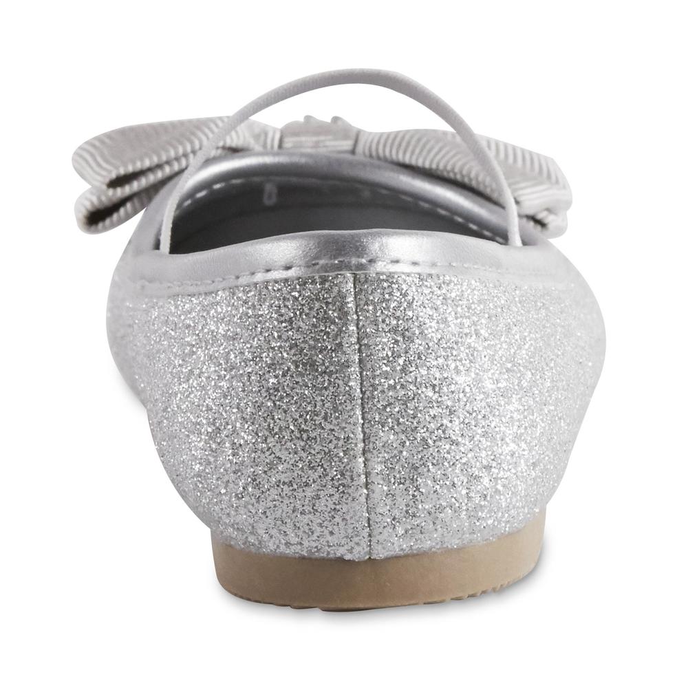 Holiday Editions Toddler Girls' Polly Silver Flat