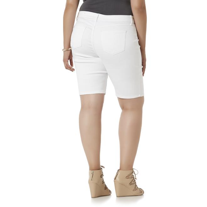 womens stretch denim bermuda shorts