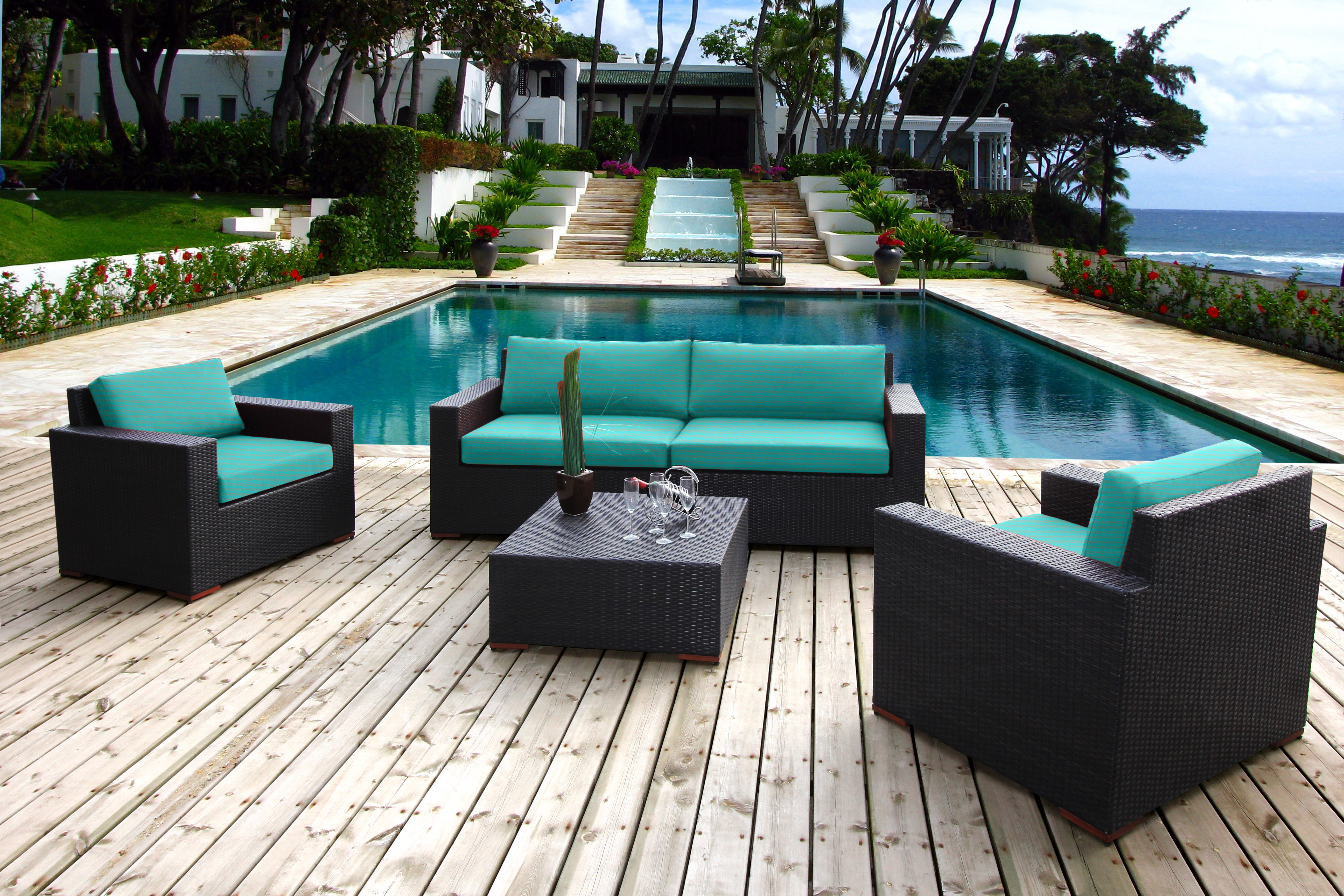 Bellini Home and Gardens Wildon 5 Pc. Deep Seating Sofa Set Featuring Sunbrella Fabric