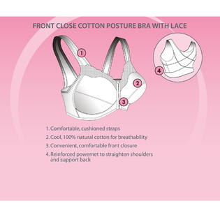 Exquisite Form Fully® Front Close Cotton Posture Bra with Lace