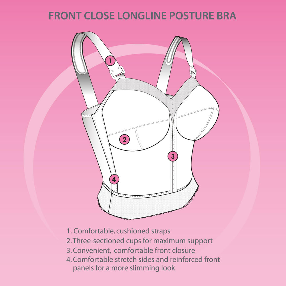 Exquisite Form Fully® Back Close Longline Posture Bra -5107532