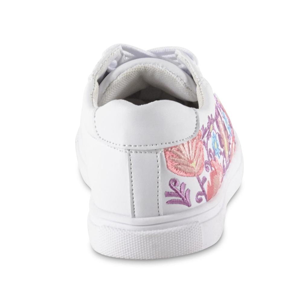 CRB Girl Youth Girls' Felicia Embroidered Sneaker - White Multi
