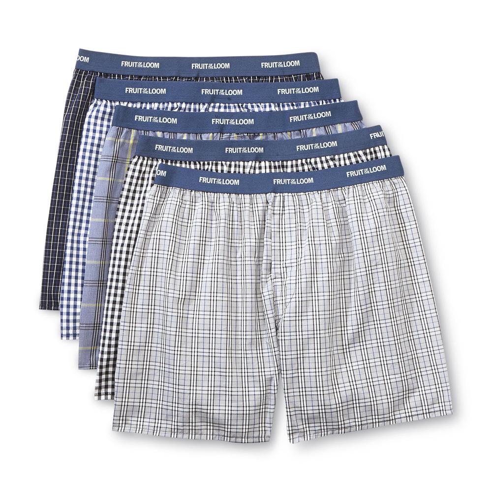 Fruit of the Loom Men's Plaid Boxers - Assorted 5-Pack
