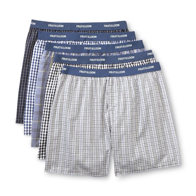 Fruit of the Loom Men's Plaid Boxers Assorted 5Pack