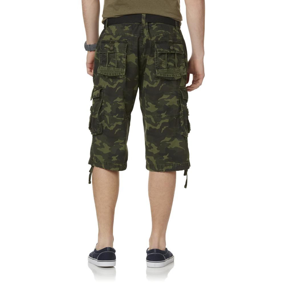 Rebel & Soul Men's Cargo Shorts & Belt - Camouflage
