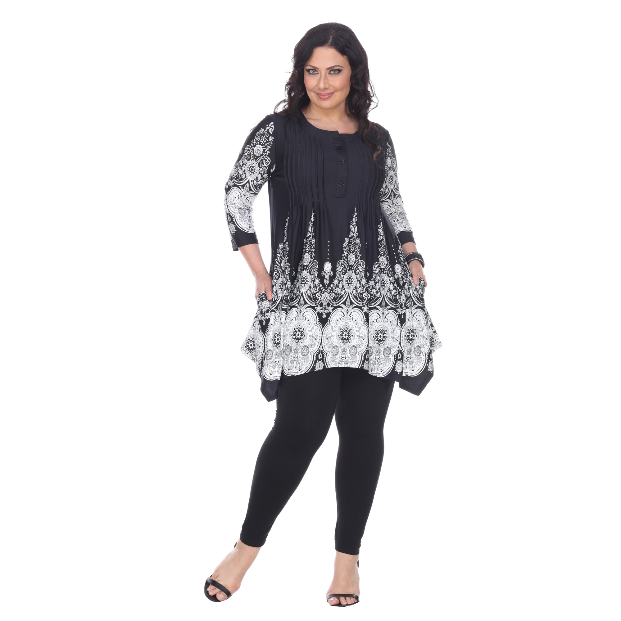 white mark plus size tunics