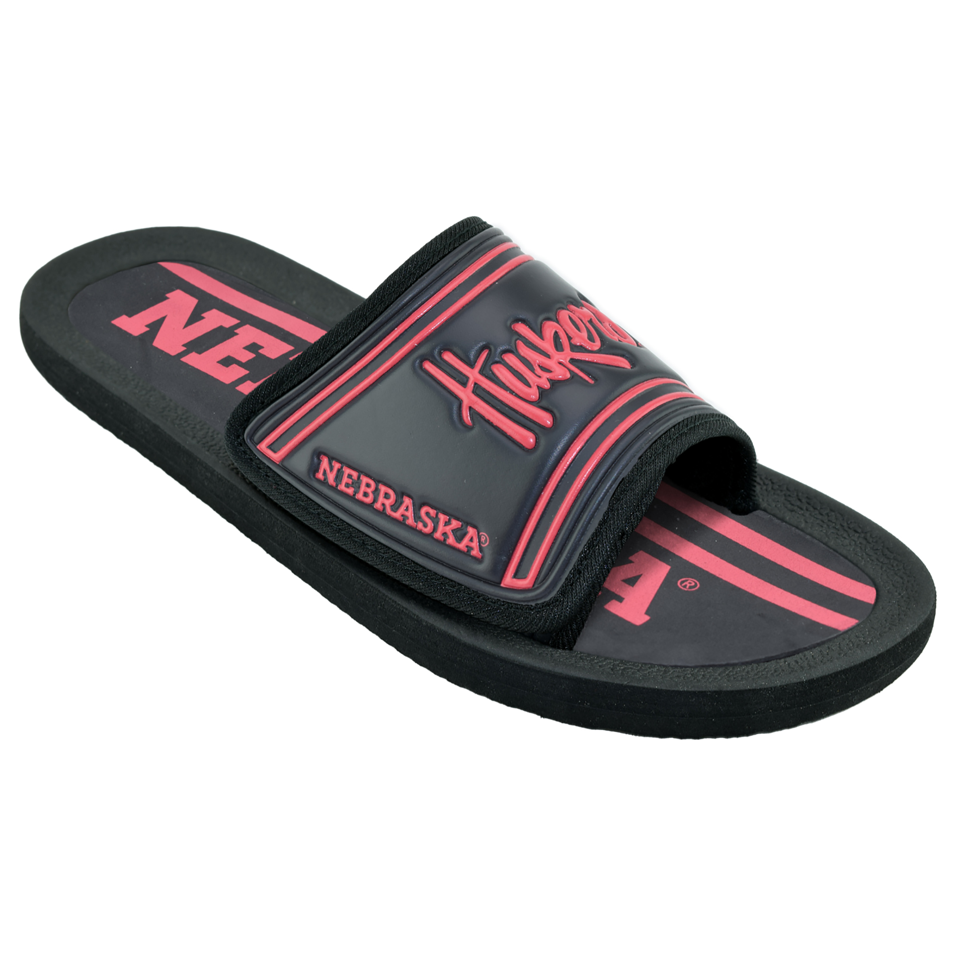 NCAA Men&#8217;s Nebraska Cornhuskers Velcro Slide Slippers