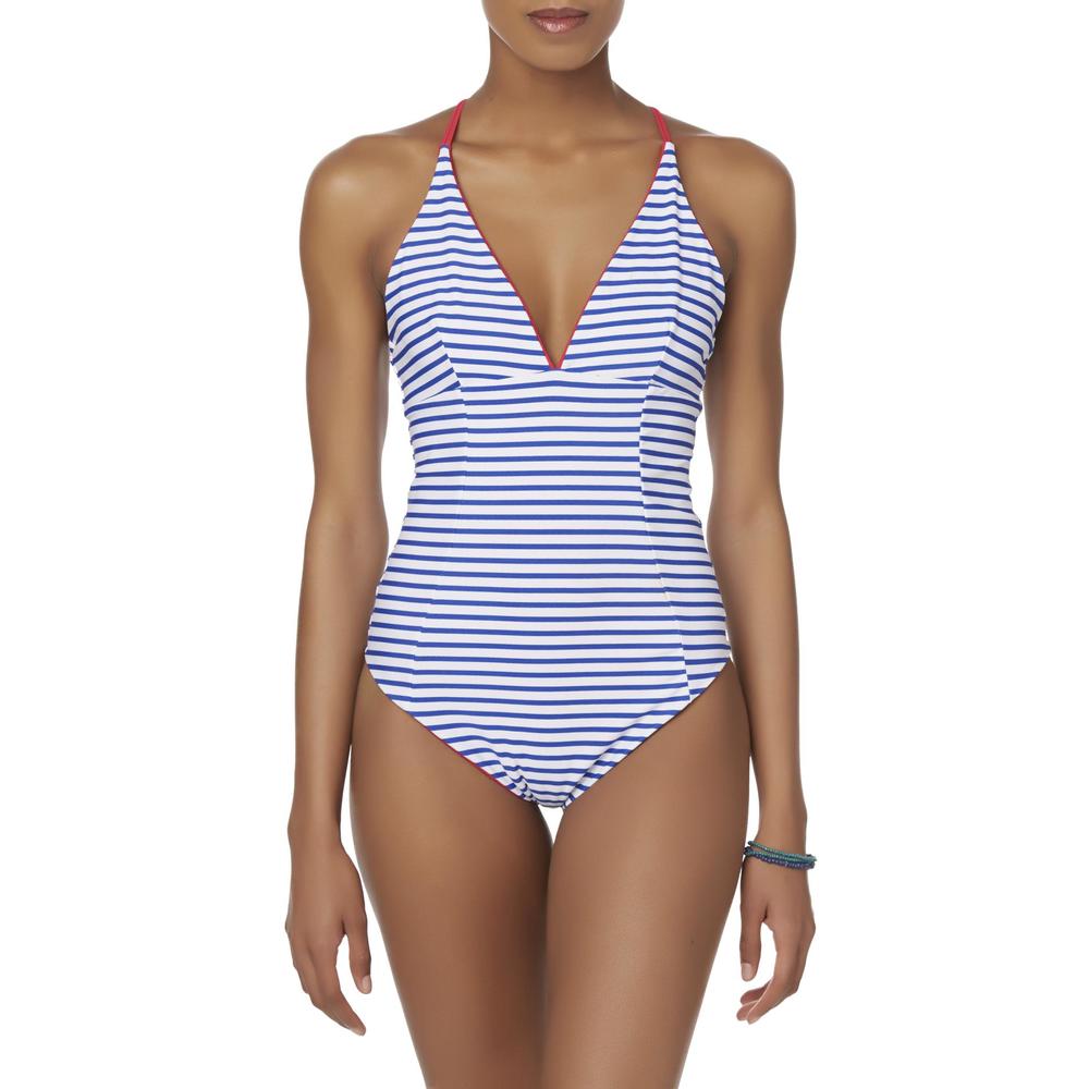Bongo Juniors' Reversible One-Piece Swimsuit - Solid & Striped