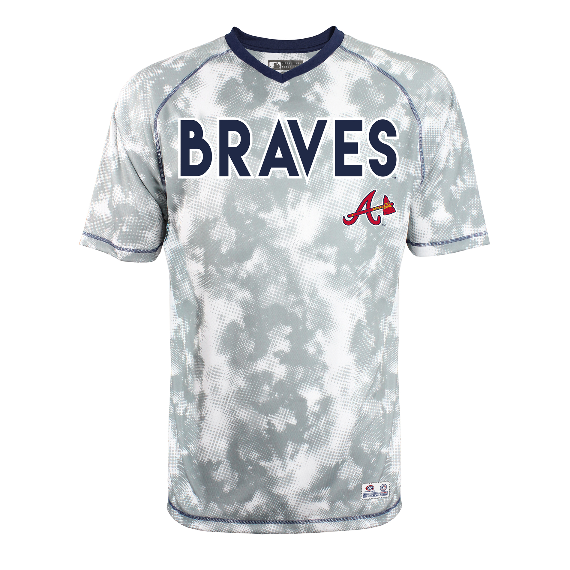 Atlanta Braves V-Neck Jersey - Gray