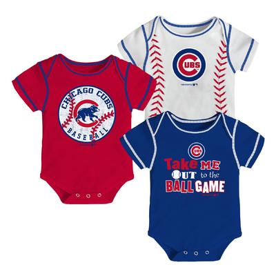 MLB Newborn & Infant Boy's 3-Pack Bodysuits - Chicago Cubs