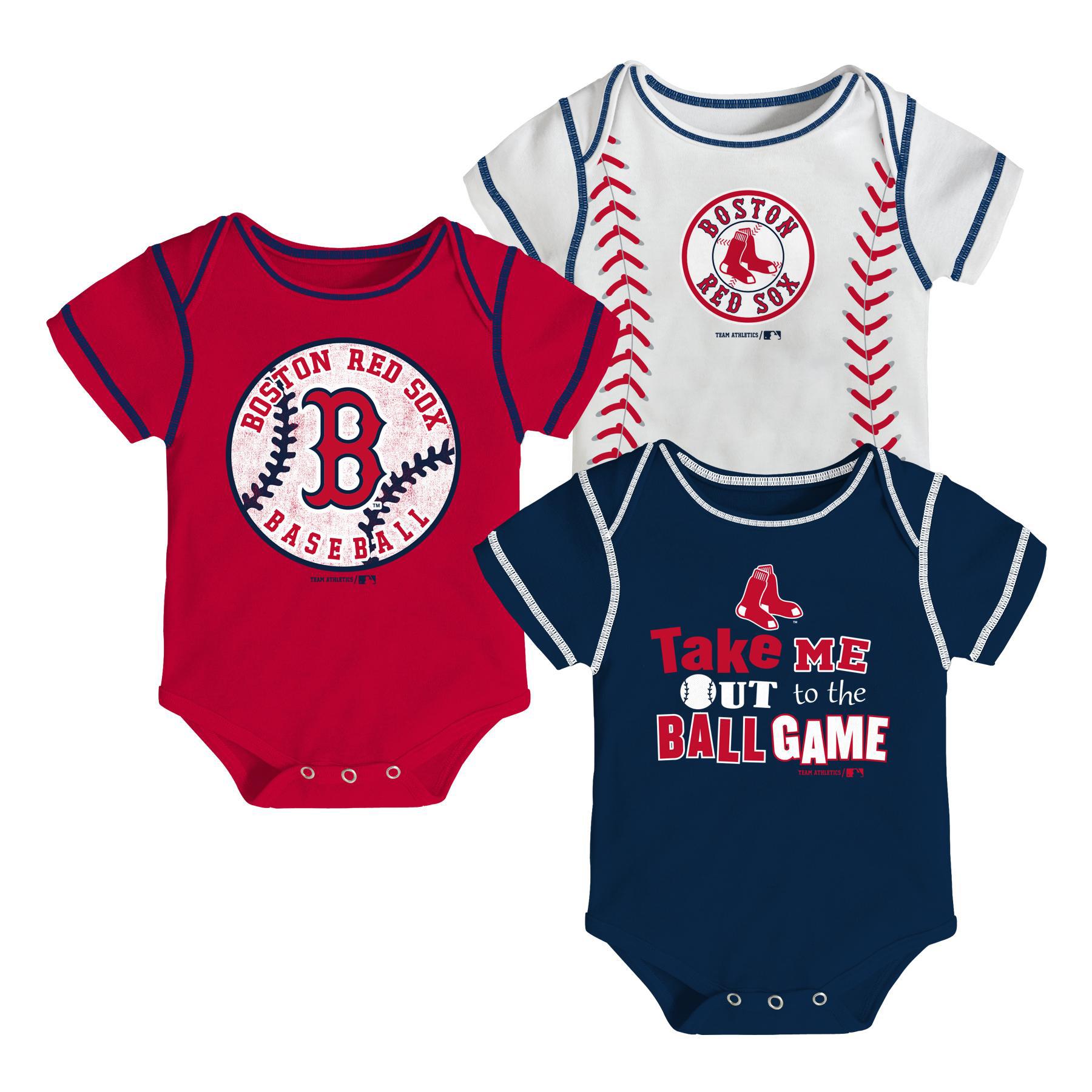 MLB Newborn & Infan tBoy's 3-Pack Bodysuits - Boston Red Sox