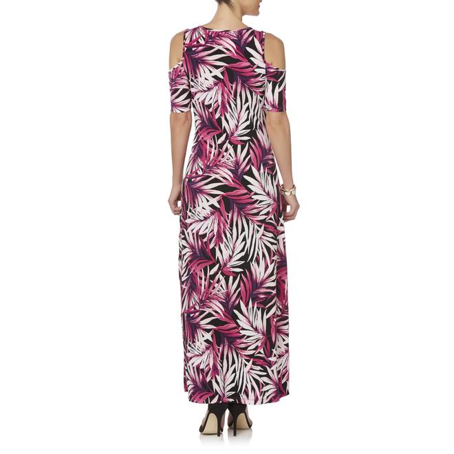 Jaclyn Smith Women's Cold Shoulder Maxi Dress - Tropical