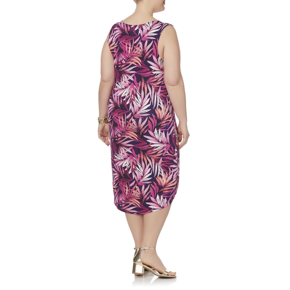 Simply Emma Women's Plus Tank Dress - Tropical