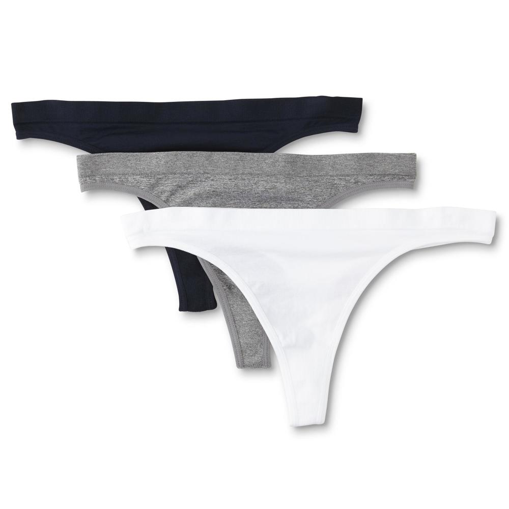Simply Styled Women's 3-Pack Thong Panties - Marled
