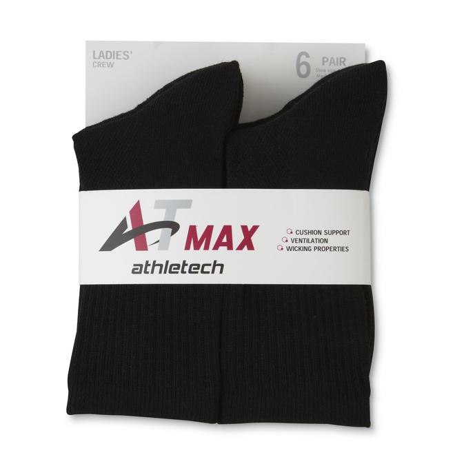 Athletech Women's 6Pairs AT MAX Crew Athletic Socks