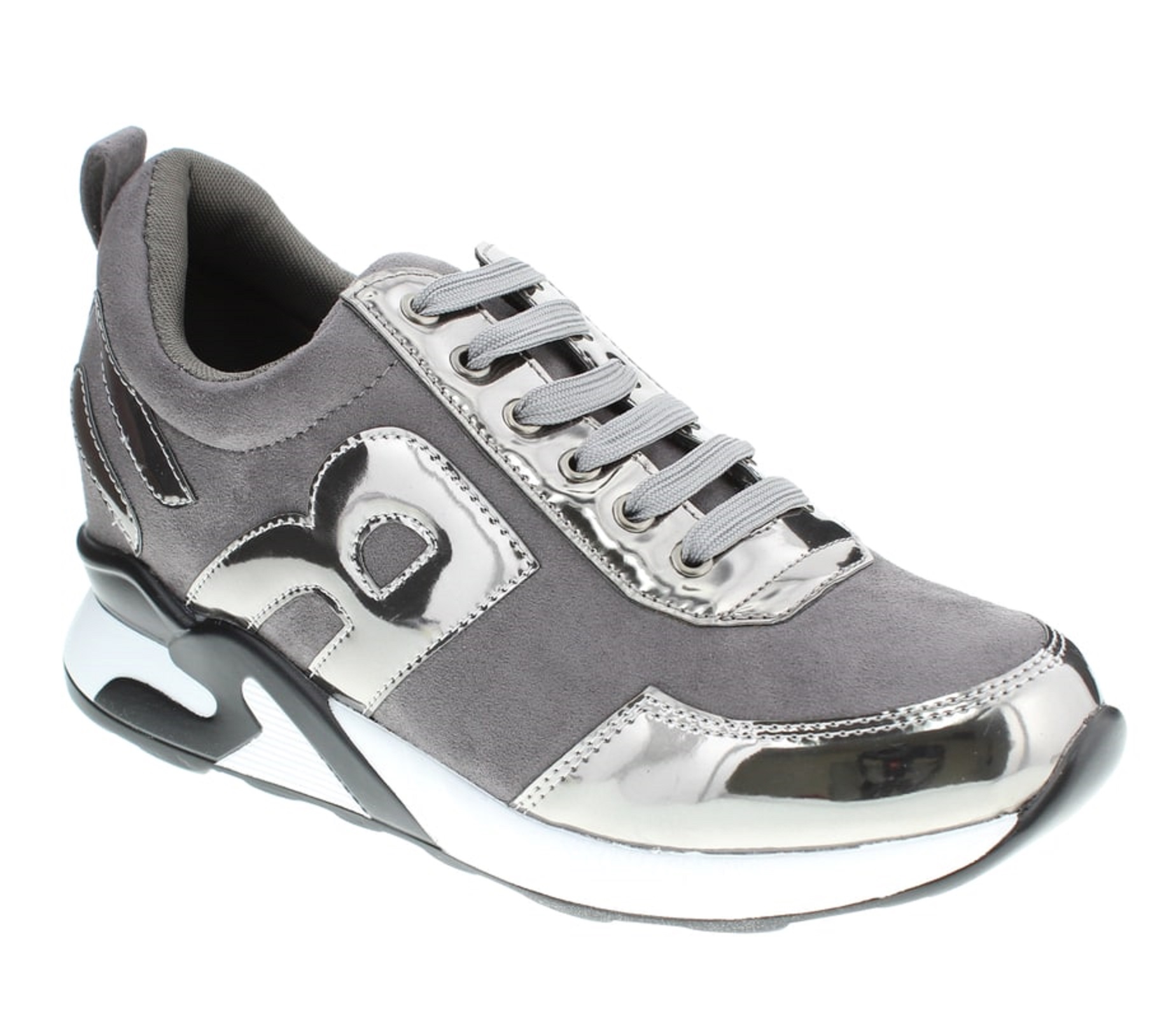 MOCA Women's Sports-04 Gray Hidden Wedge Sneakers