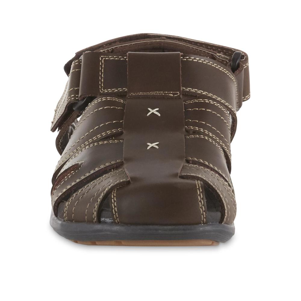 Thom McAn Men's Chase Leather Fisherman Sandal - Brown