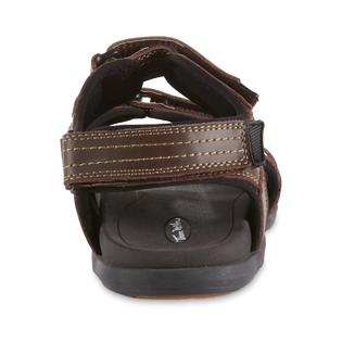 Thom McAn Men s Chase Leather Sport Sandal Brown