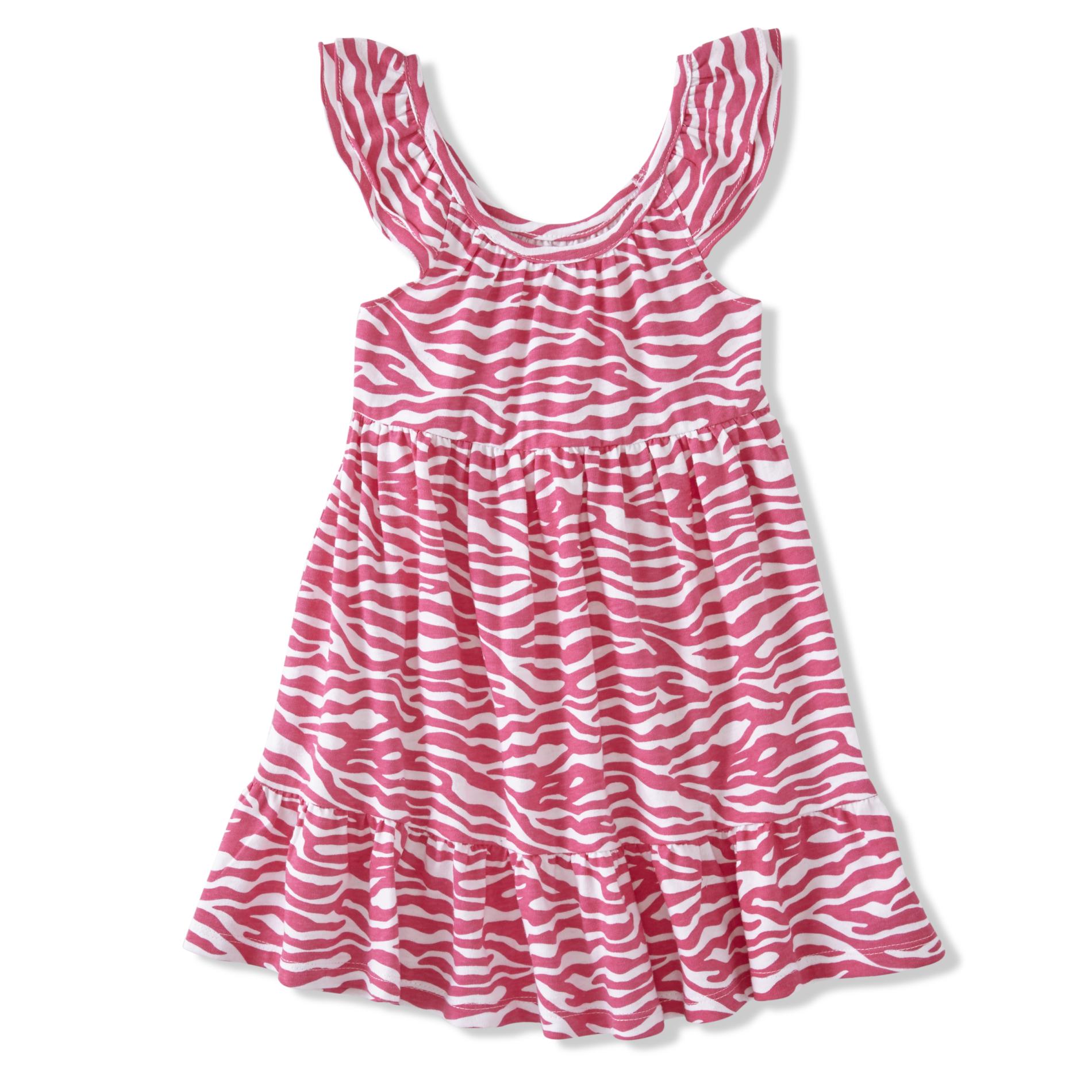 Toughskins Toddler & Infant Girls' Flutter Sleeve Dress - Animal Print