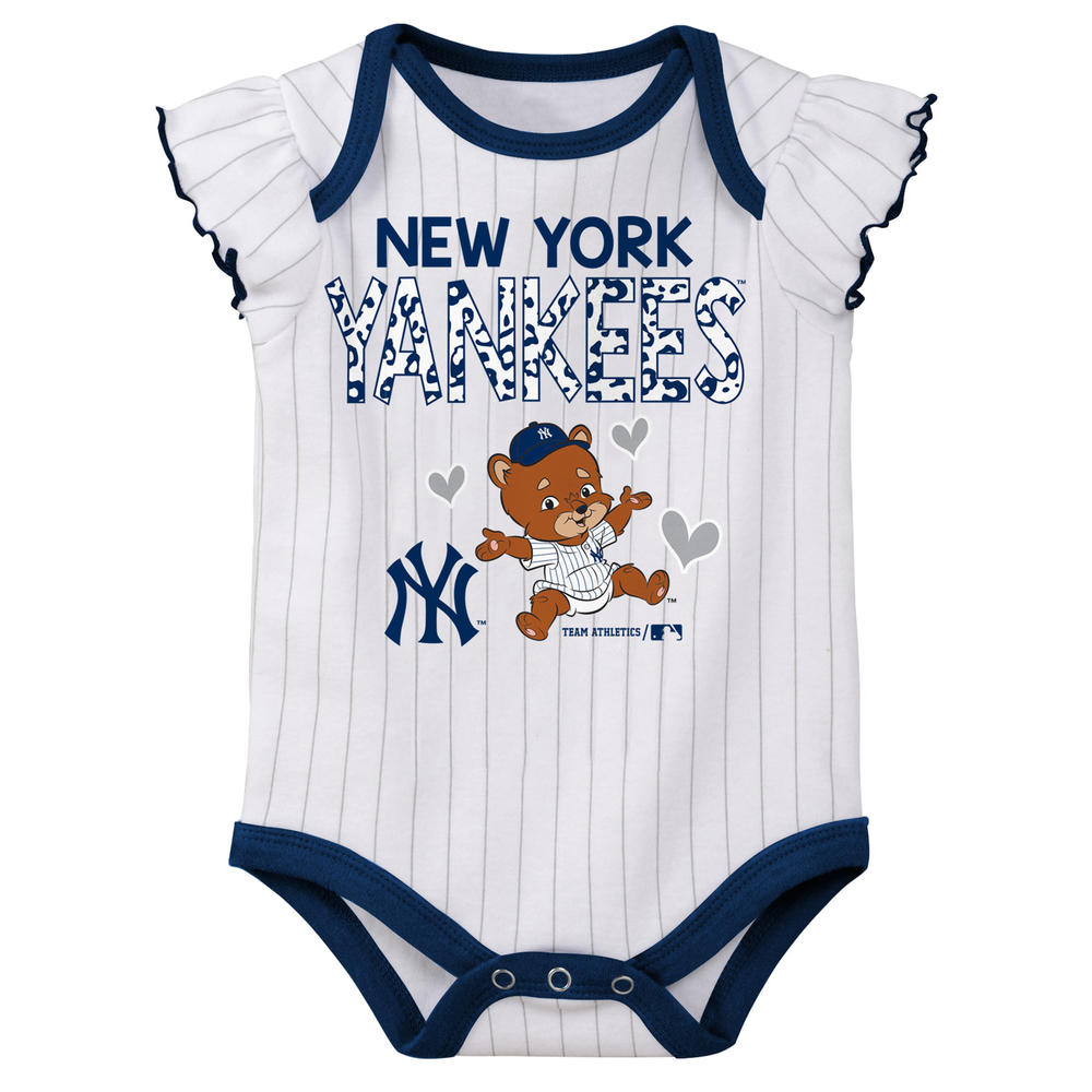 MLB Infant Girls&#8217; 3-Pack Bodysuits - New York Yankees