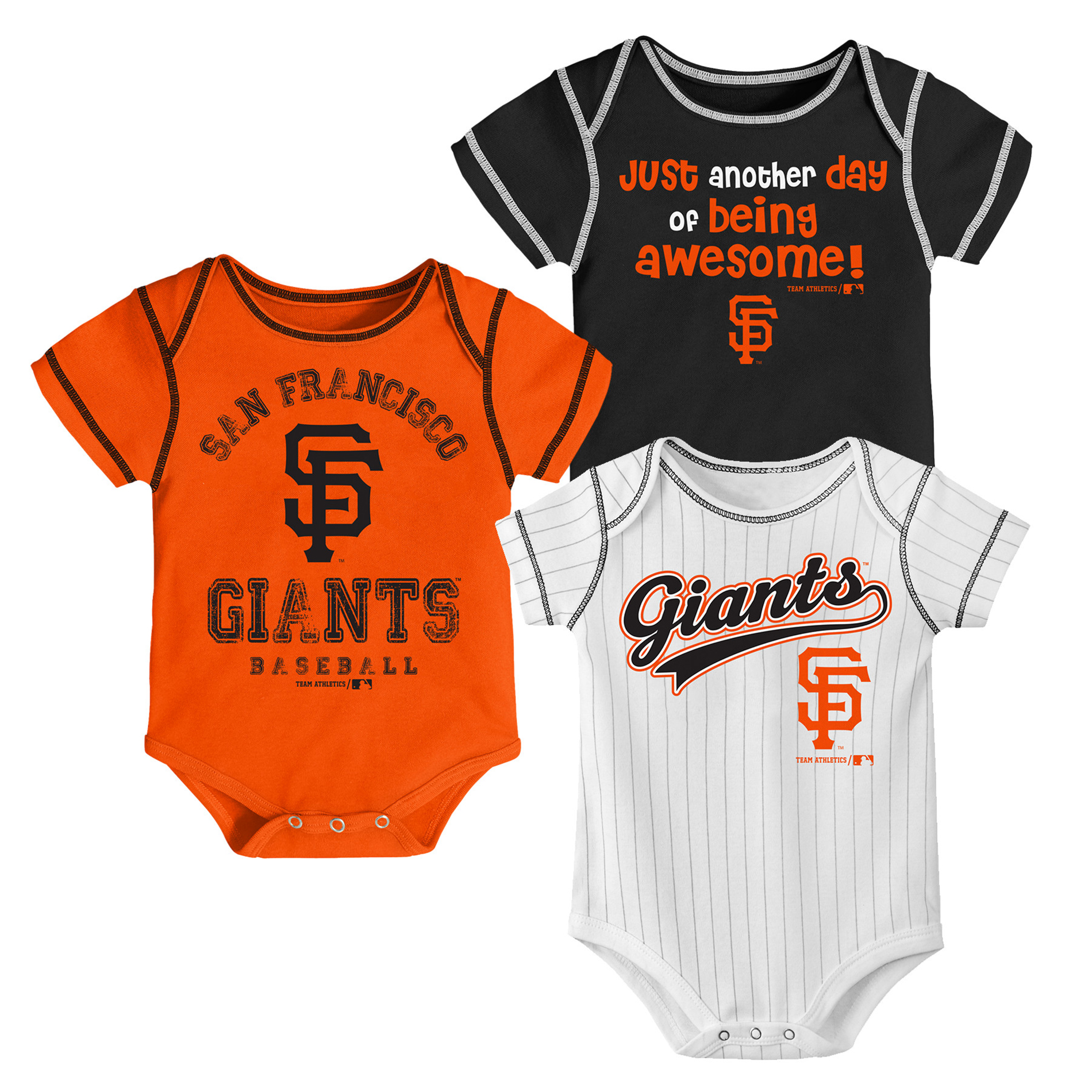 MLB Infant Boys’ 3-Pack Bodysuits - San Francisco Giants, Size: 0-3 Months MLB Infant Boys’ 3-Pack Bodysuits - San Francisco Giants, Size: 0-3 Months