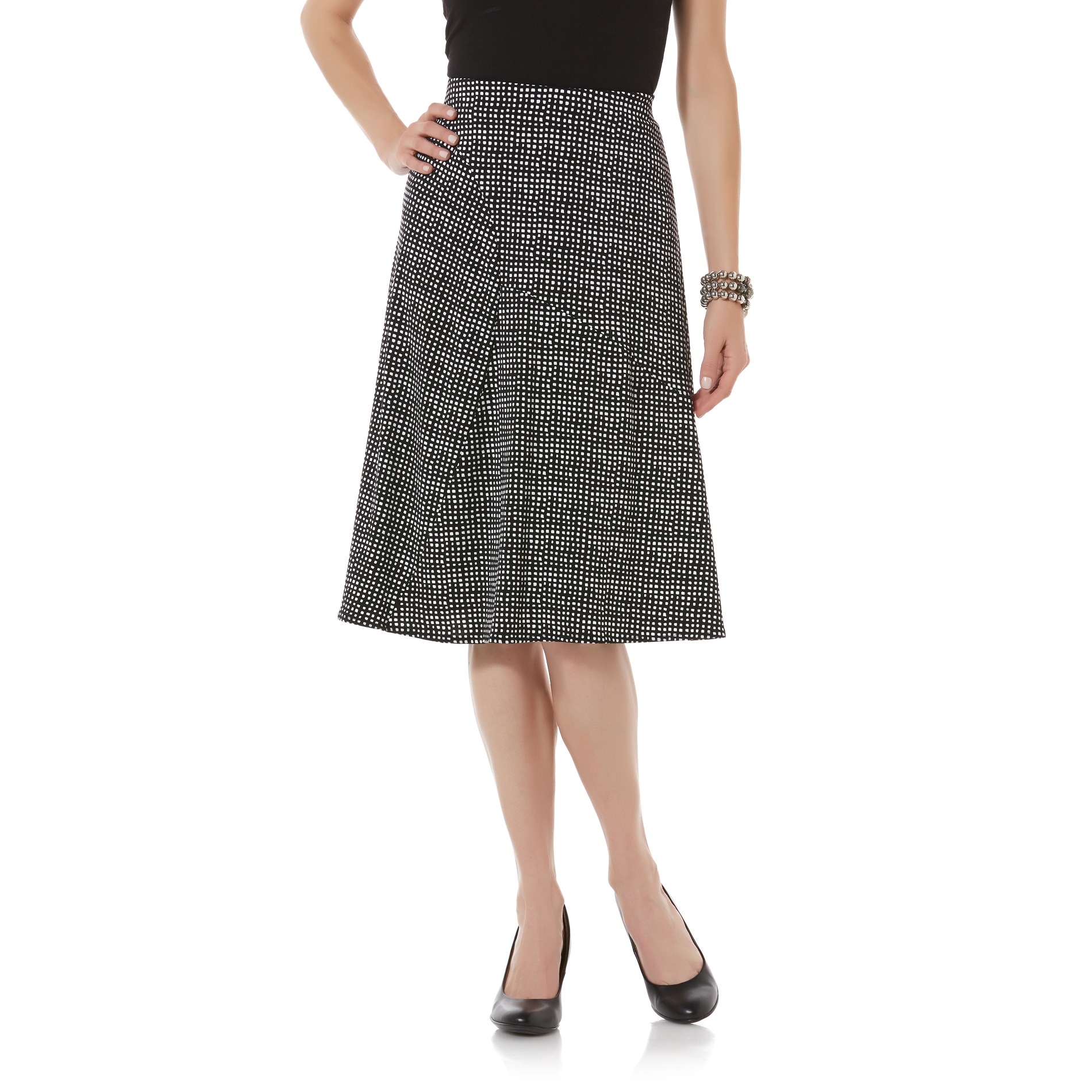 Jaclyn Smith Women's Seamed A-Line Midi Skirt - Abstract Geometric - Kmart