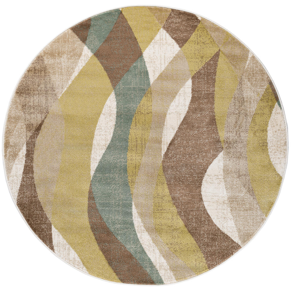 Tayse Rugs Deco Willow Abstract Area Rug - 7'10'' Round